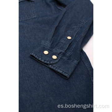 Camisas de moda de mezclilla con botones para hombres